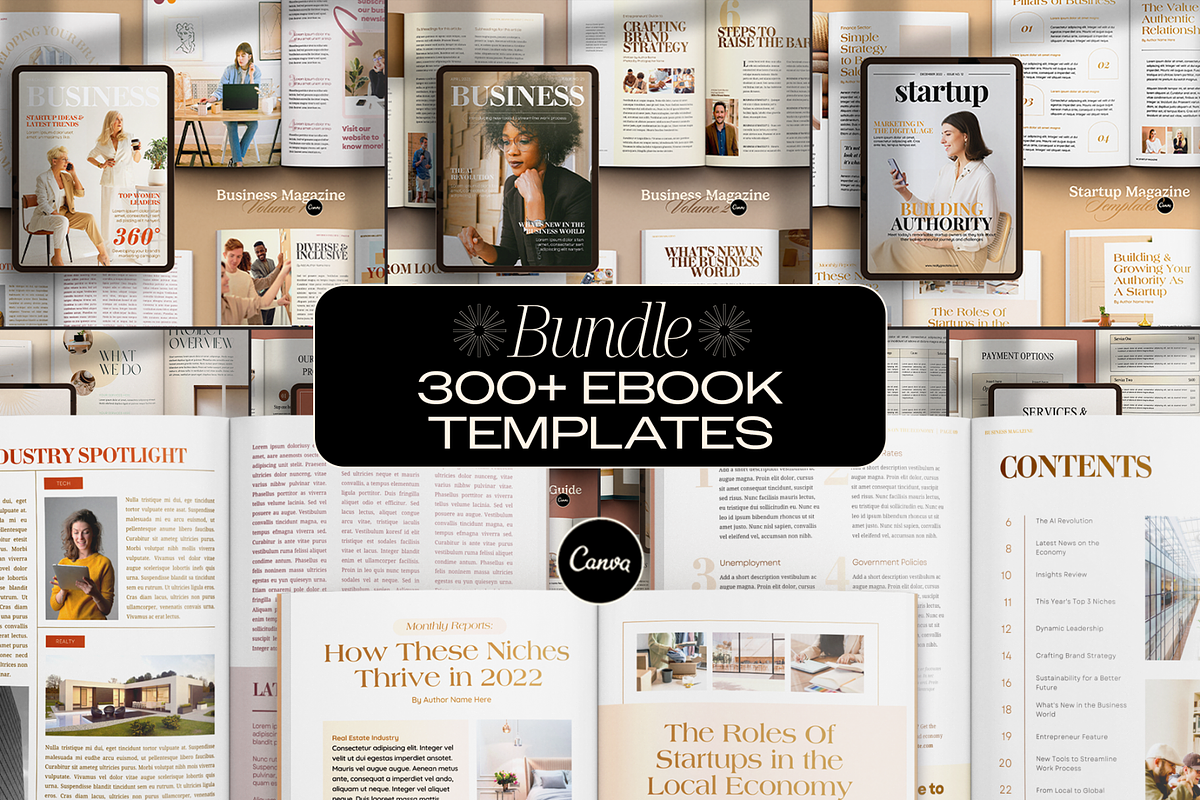 10 Ebooks Bundle Canva Templates, a Marketing Template by Creatif Foundry (Photo 1 of 9)
