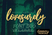 Lovesurely Font Duo, a Script Font by Deeezy (Thumbnail 1 of 7)