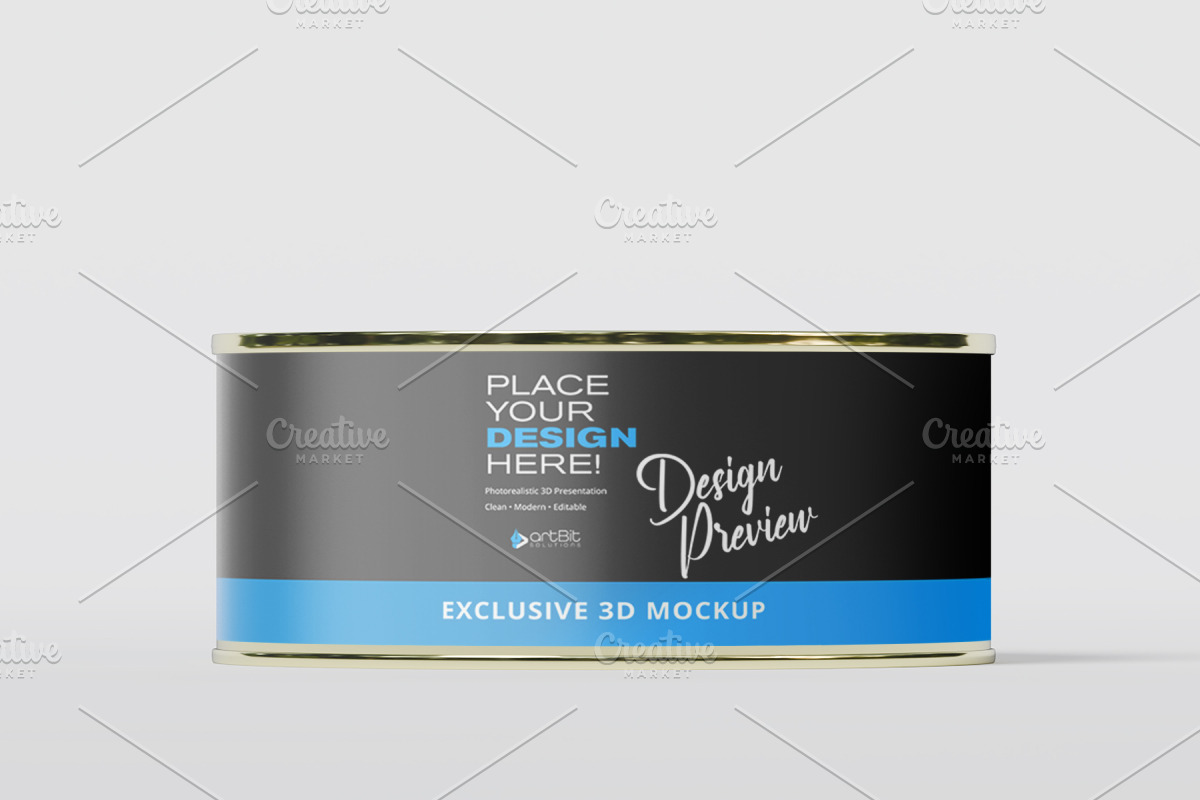 Food Tin Can Mockup Set, a Cups & Container Mockup by artBit Design Studio (Photo 3 of 5)