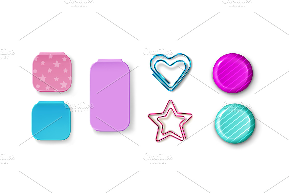 Colorful paper clip collection, an Object Illustration by art PVP - market