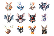 Funny Halloween Bats Clipart, an Illustration by Design Market (Thumbnail 3 of 3)
