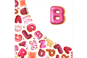 tasty alphabet background. delicious, an Object Illustration by Multigon