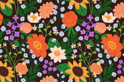 Flowers, cards + seamless patterns, a Decorative Illustration by Good Studio (Thumbnail 3 of 10)