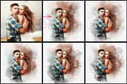 Watercolor Portrait Art Template, an Action Add-On by MRI STUDIO (Thumbnail 5 of 9)