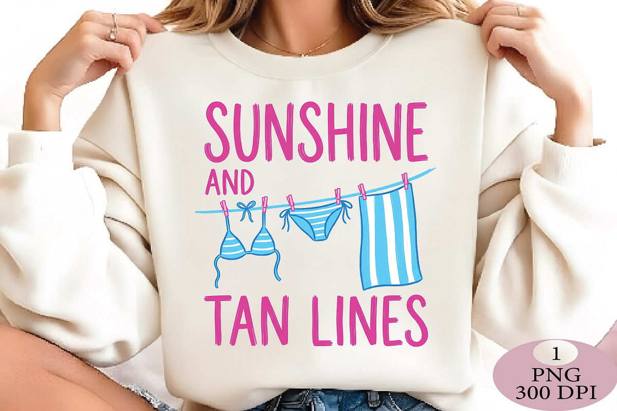 Sunshine and Tan Lines Funny Summer, an Illustration by Daily.Designs (Photo 2 of 5)
