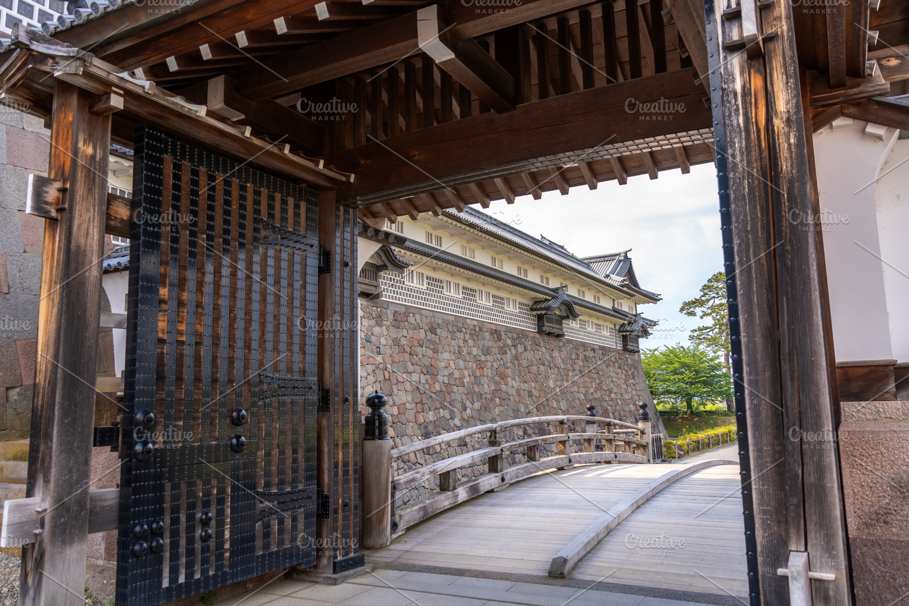 Main entrance gate of Kanazawa Castle in Kanazawa, Japan, an Architecture Photo by GoodGoods
