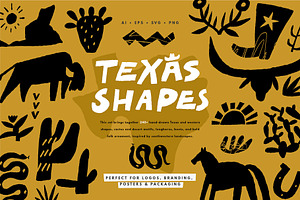 Texas Clipart | Hand Drawn Shapes