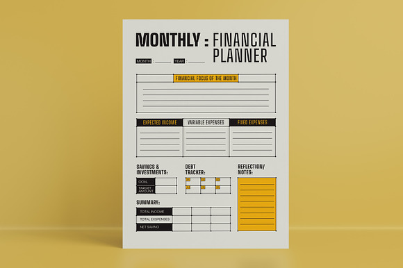 Monthly Financial Planner preview 4