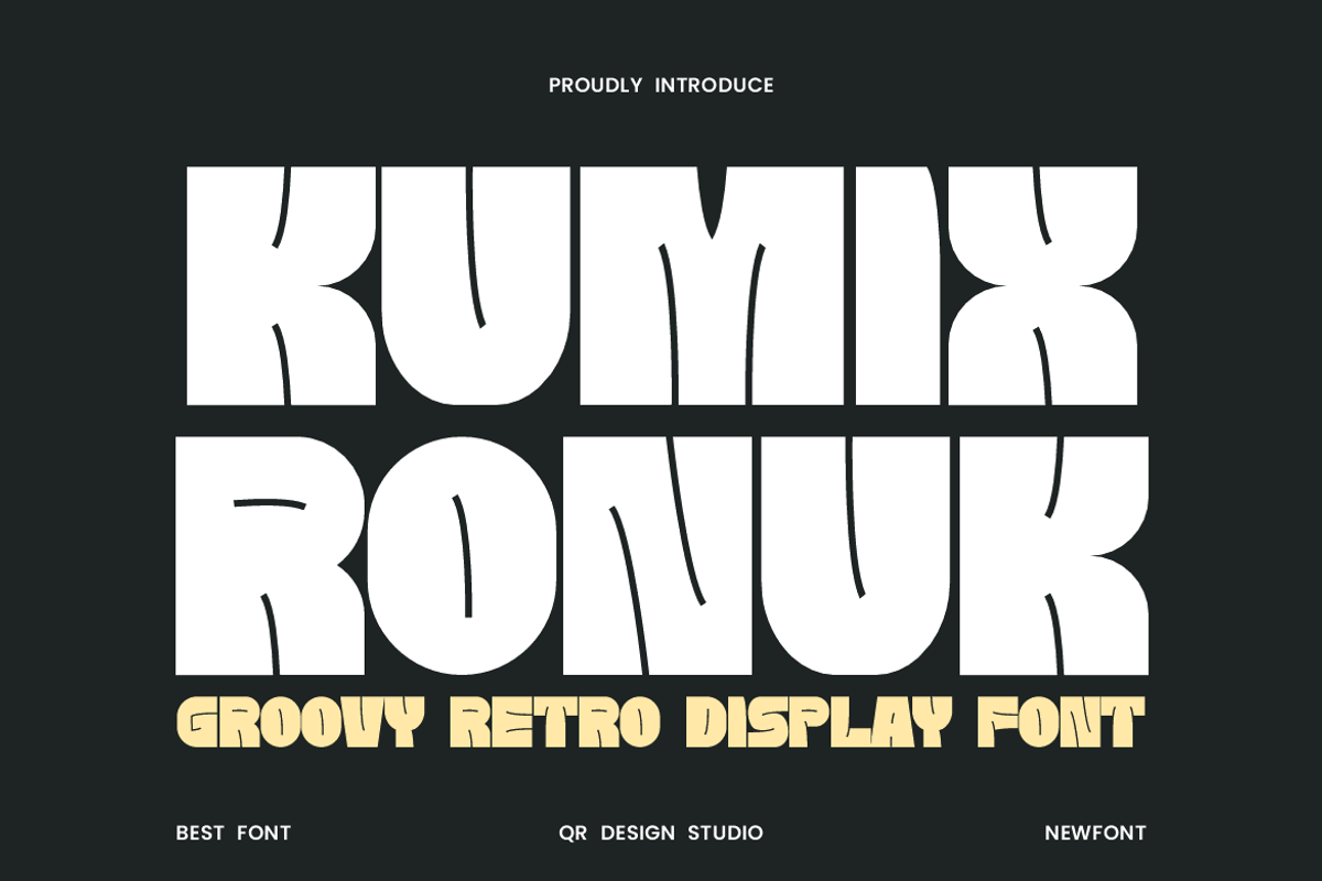 Kumix Ronuk - Groovy Font, a Sans Serif Font by QR Design Studio (Photo 1 of 7)
