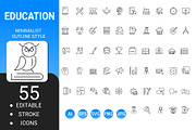 Education outline icon set, an Outline Icon by Icons (Thumbnail 1 of 3)