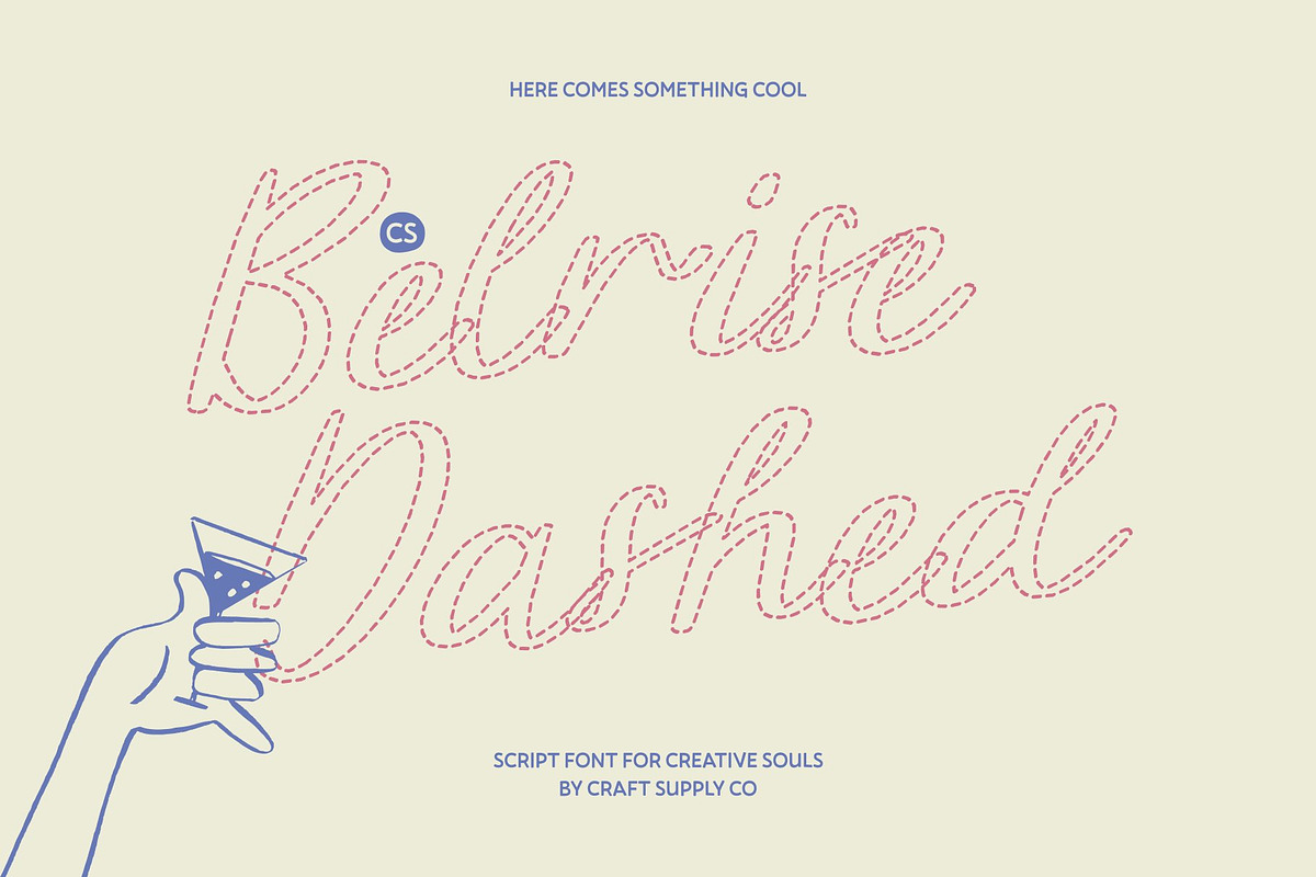 CS Belrise Dashed, a Script Font by Craft Supply Co. (Photo 1 of 8)
