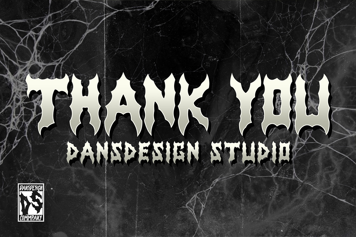 Obscure Metal Horror Blackletter Y2k, a Blackletter Font by dansdesign (Photo 12 of 12)