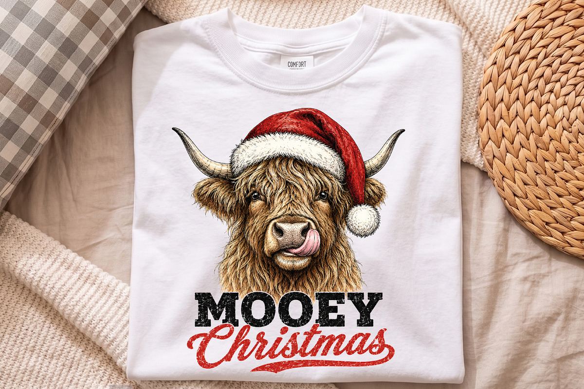 Mooey Christmas PNG,Christmas shirt, a Seasonal Illustration by Libby Wishes (Photo 3 of 3)