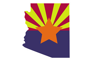 Arizona map flag, an Illustration by Mark1987