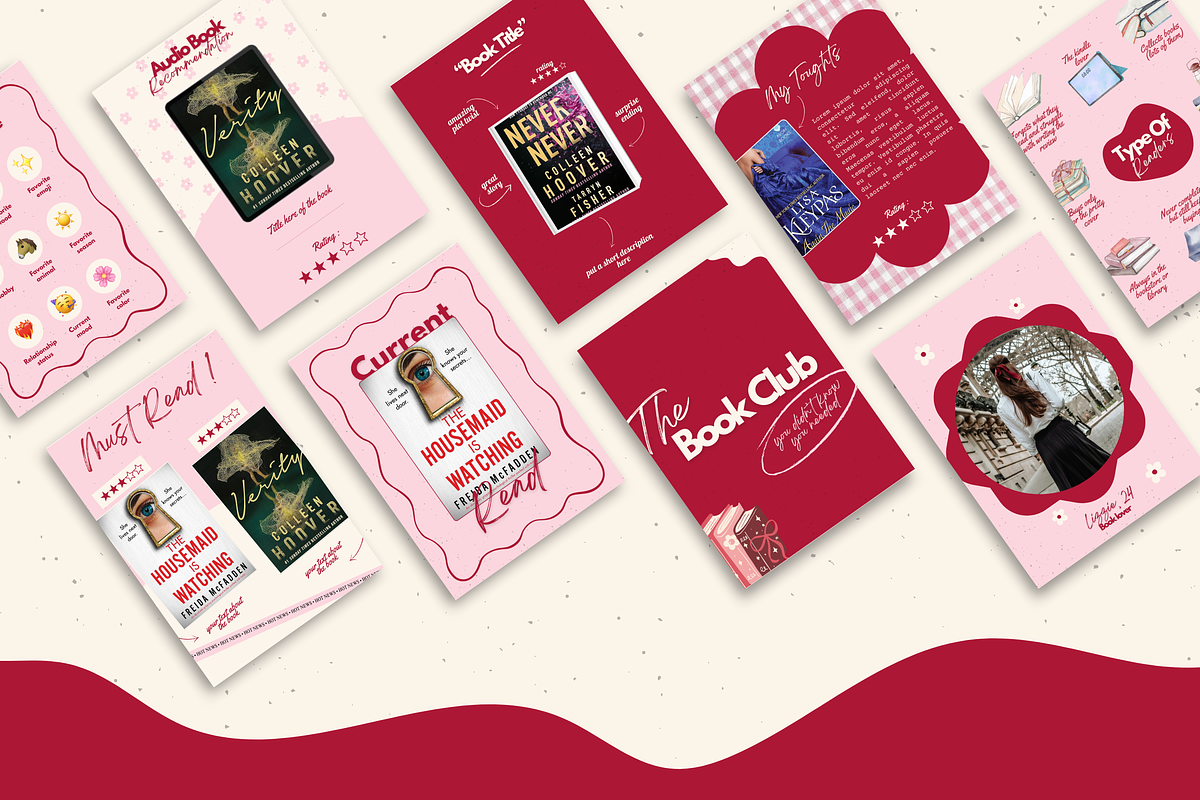 Bookstagram template Instagram Canva, a Social Media Template by PixelBloomClub (Photo 3 of 8)