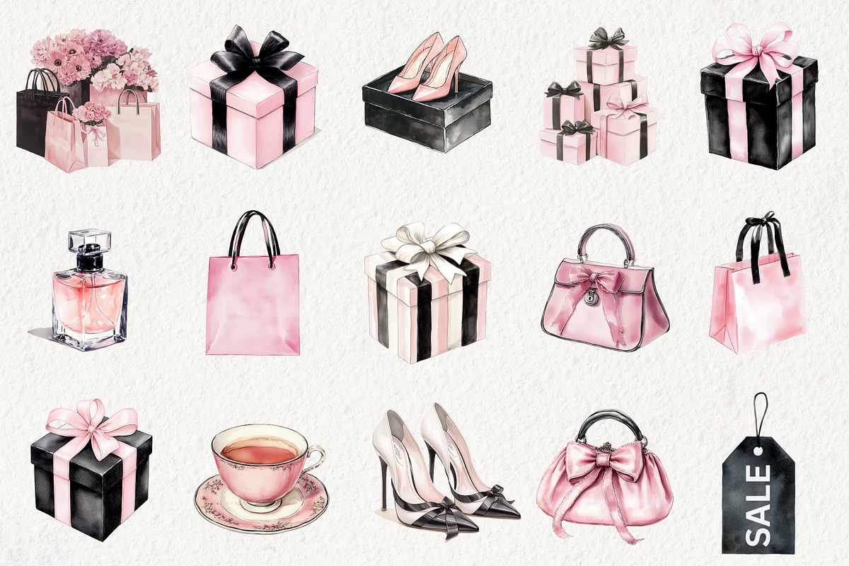 Black Friday's Black & Pink Clipart, an Illustration by NadiaTheronArt (Photo 2 of 5)