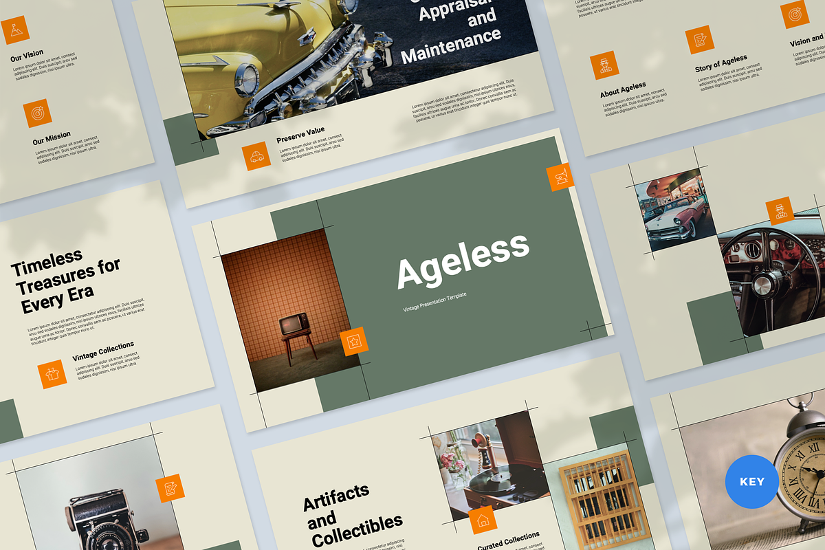 Vintage Apple Keynote Template, a Presentation Template by Flat Icons (Photo 1 of 4)