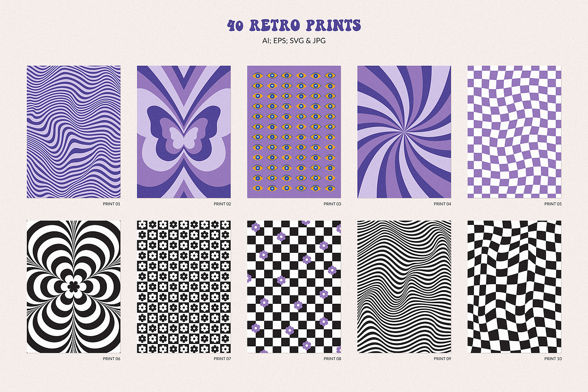 Retro Vibes Graphic Set 60s 70s, an Illustration by May Motif (Photo 9 of 23)