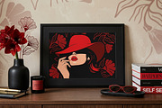 Beautiful Woman Wearing Red Hat, a Person Illustration by Saba Vector (Thumbnail 3 of 3)