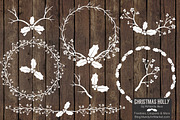 Chalkboard Holly Vectors & Paper, an Illustration by Amanda Ilkov (Thumbnail 2 of 5)
