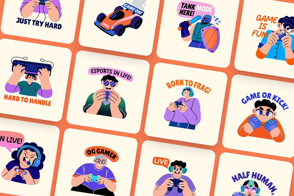 Animated Gaming Stickers Set, an Emoji Icon by Brickclay (Photo 4 of 5)