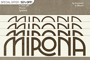 Mirona - Display Retro Font, a Sans Serif Font by Prominent & Affluent (Thumbnail 1 of 9)