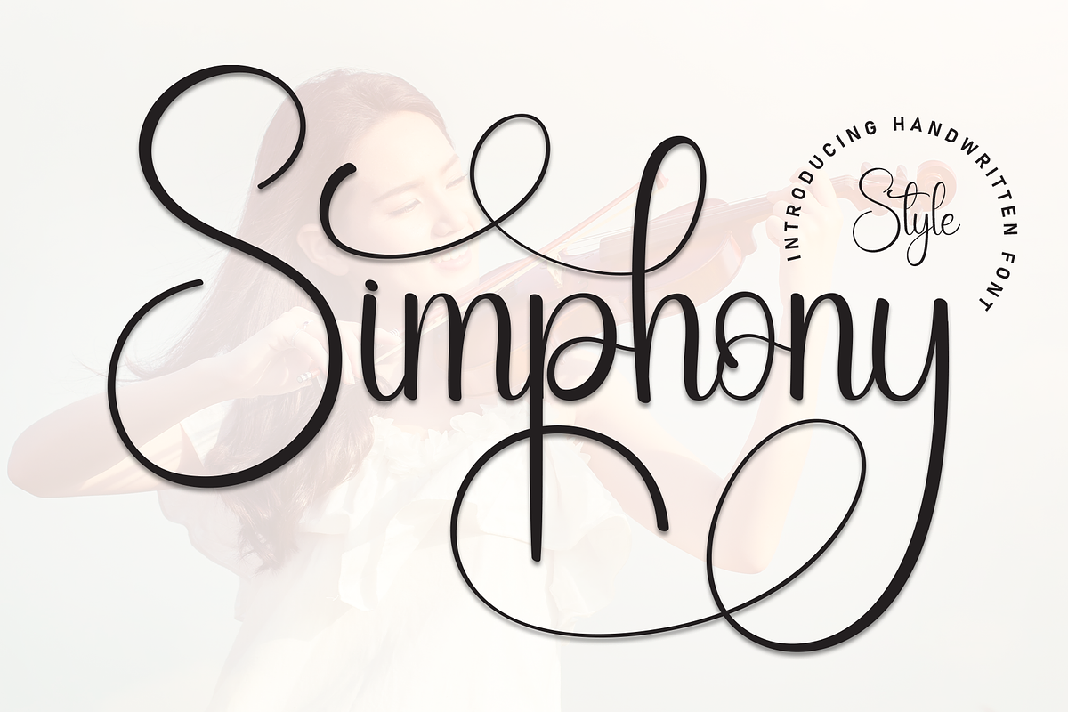 Simphony | Script Font, a Handwritten Font by Scratchones (Photo 1 of 9)
