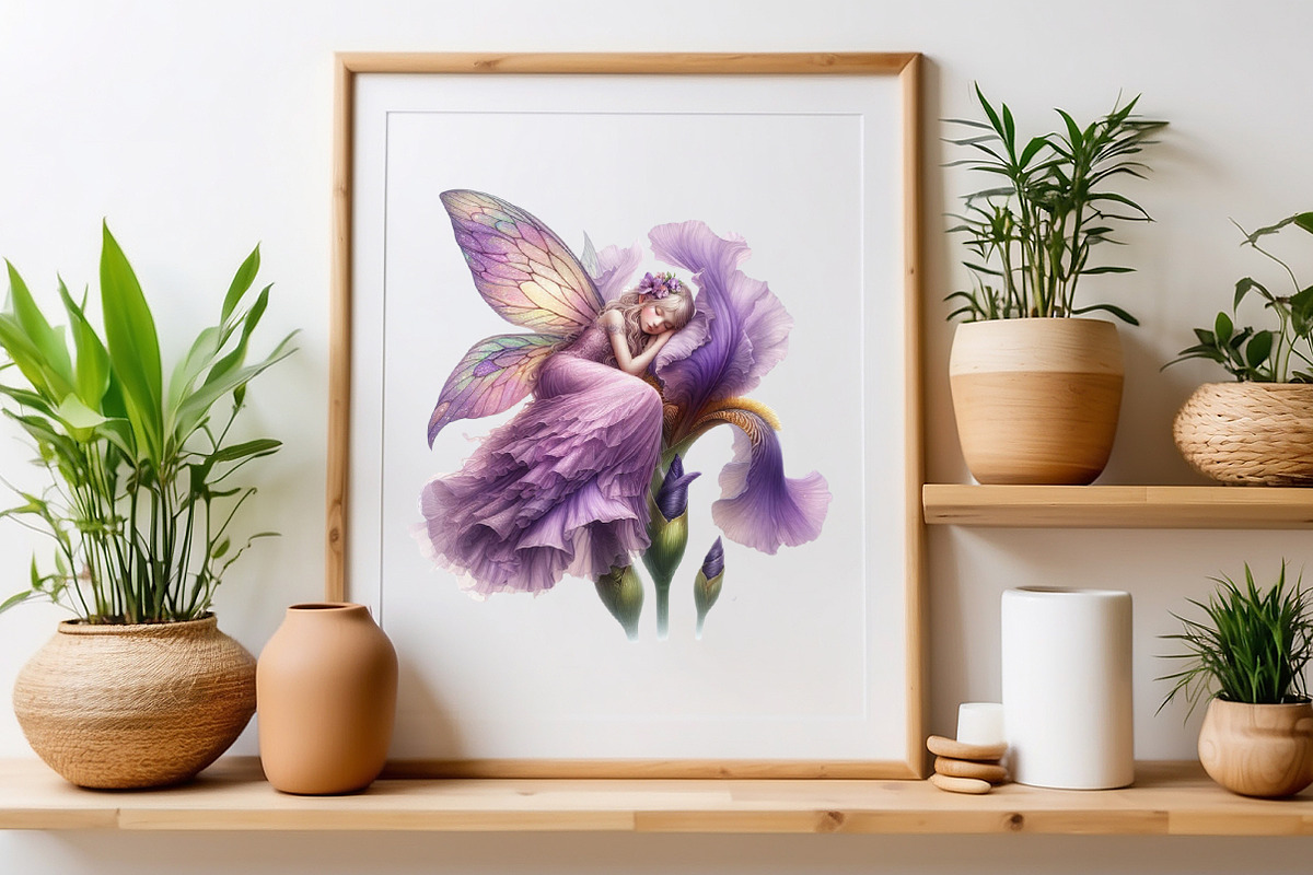 Watercolor Sleeping Fairy Clipart, a Seasonal Illustration by Craft Nest (Photo 6 of 6)