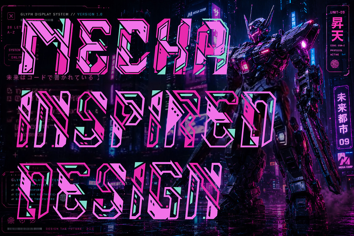 APEX MECHA – Mecha Robotic Typeface, a Sans Serif Font by HypeWorksCo (Photo 6 of 9)