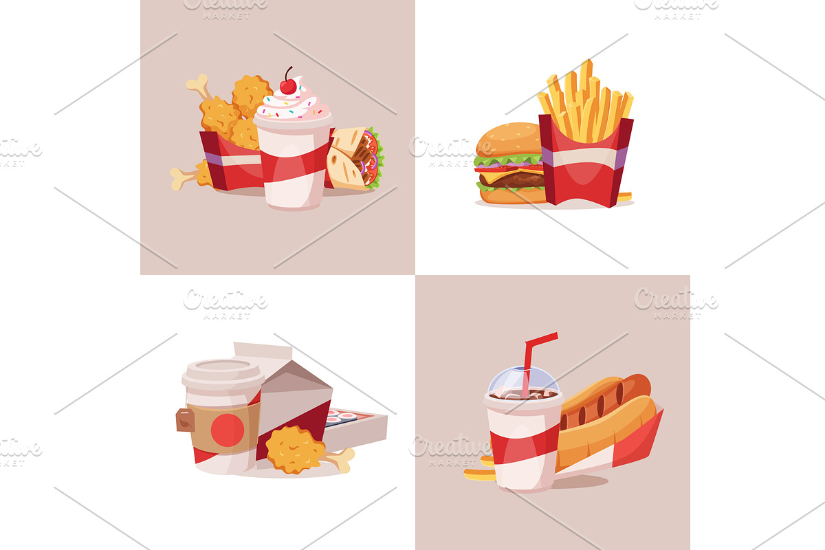 Fast food. trash or junk food, a Food Illustration by Onyx