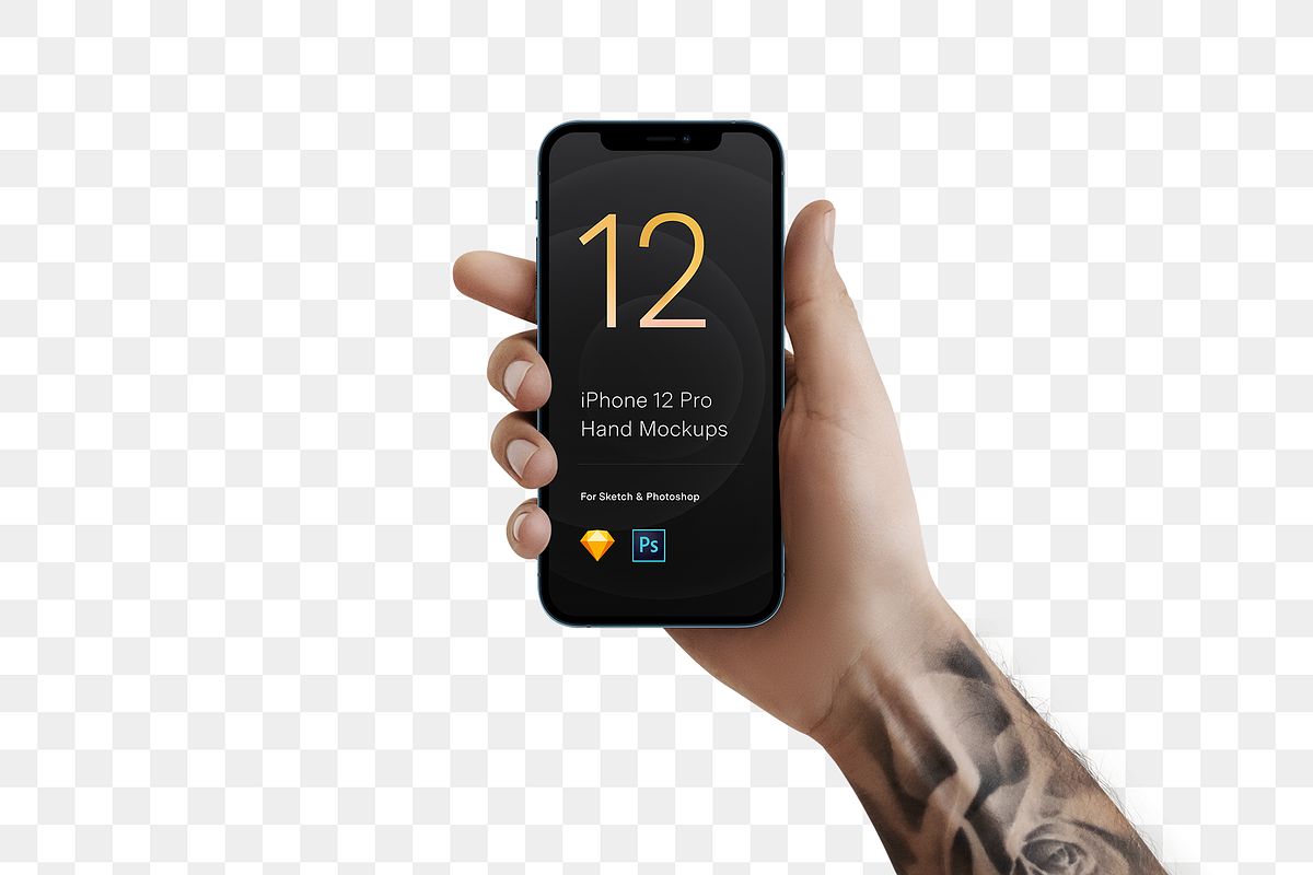 Tattoo Hand Mockups iPhone 12 Pro, an iPhone Mockup by Pierre Borodin (Photo 6 of 7)