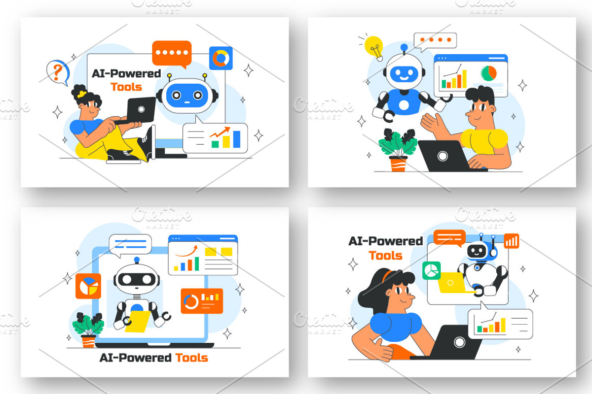 10 AI Powered Tools Illustration, a Technology Illustration by denayunebgt (Photo 2 of 4)