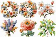 Spring Floral Clipart, an Illustration by Libby Wishes (Thumbnail 6 of 7)