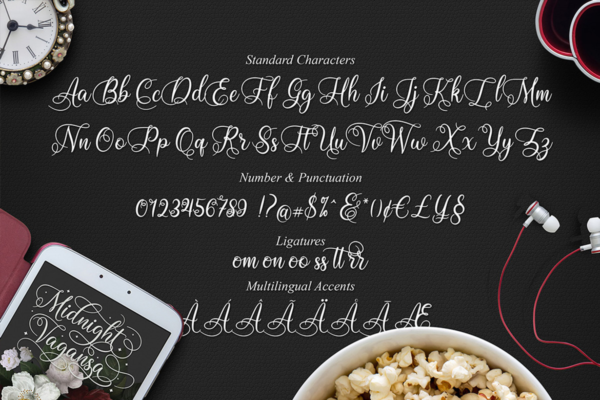 Midnight Vagansa | Beauty Caligraphy, a Script Font by Almeera Std (Photo 2 of 11)