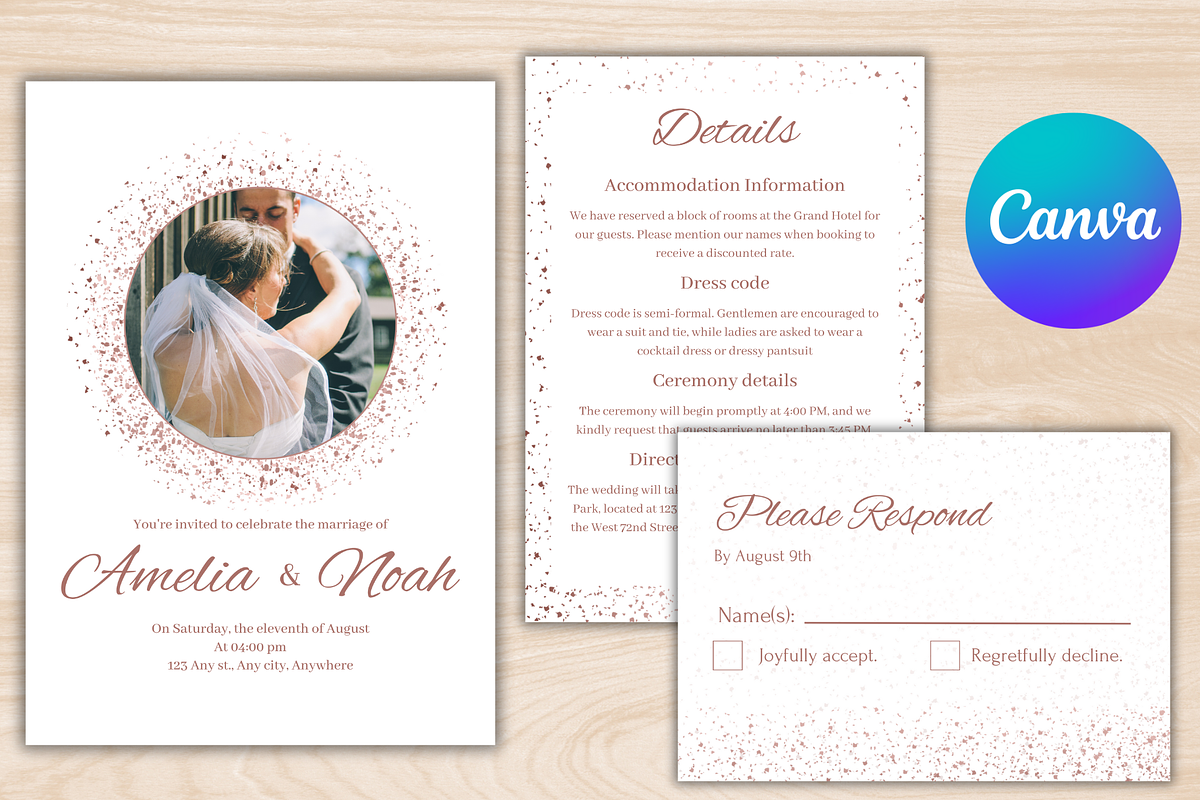 Glitter Wedding Invitation Template, an Invitation Template by Talentex Invitations (Photo 1 of 4)