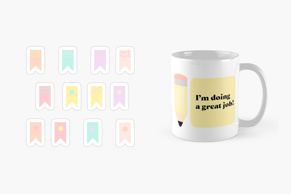 Kawaii School & Study Sticker Pack, an Education Illustration by ElicoelhoDesign Shop (Photo 5 of 8)