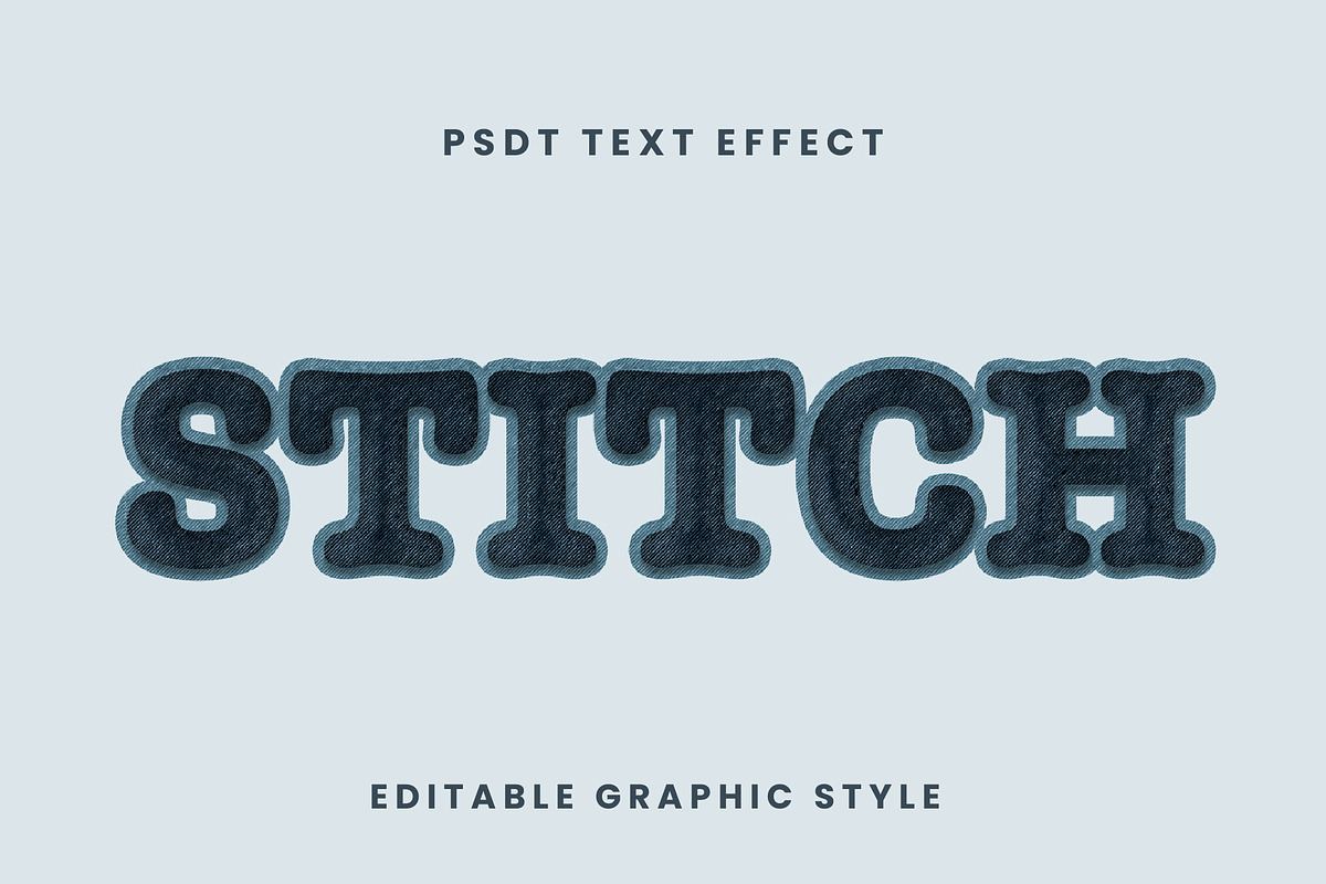 Stitched Jeans Texture Text Effect