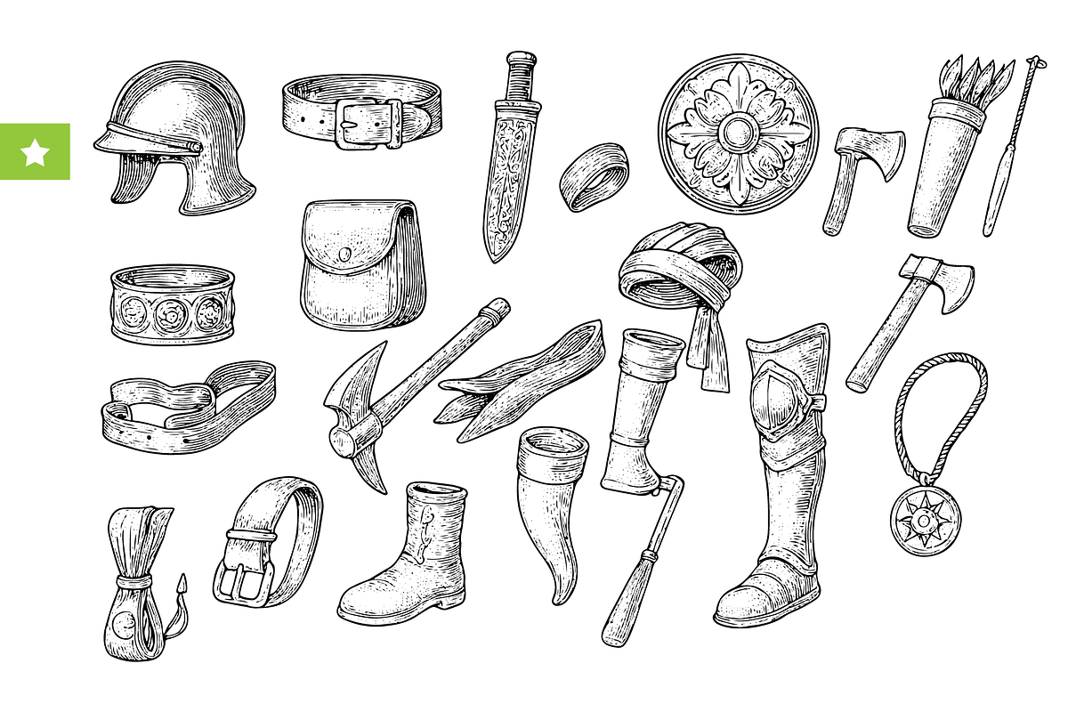 Ancient Warrior Gear Set, an Object Graphic by RT Studio