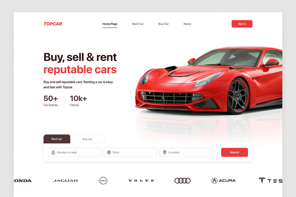 Topcar - Buy, sell and rent a car, an UI Kit Template by TruongHuy10 (Photo 2 of 5)