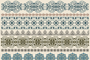 Vector Ten Seamless Vintage Brushes