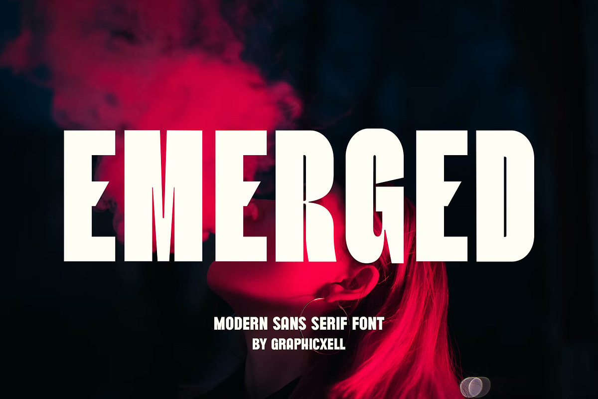 Emerged Sans Serif Font, a Sans Serif Font by Graphicxell (Photo 1 of 5)