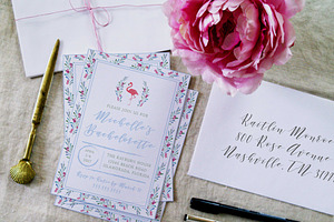 Styled a7 invitation mockup stock photo