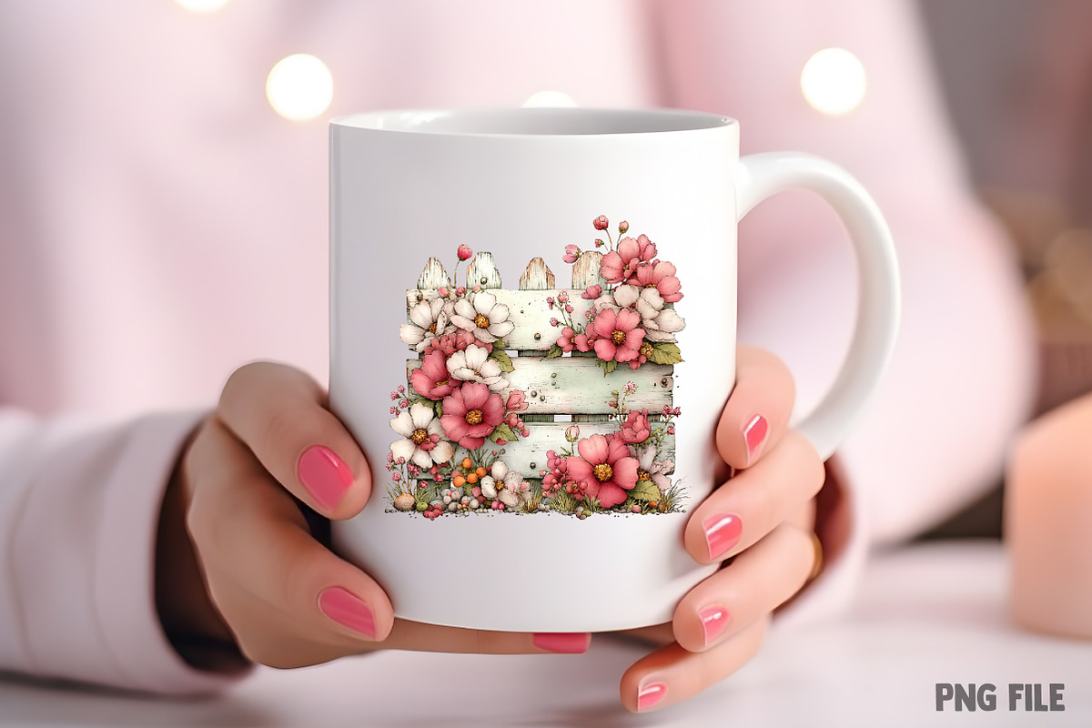 Spring Fence & Flower Clipart Png, an Illustration by Craft Nest (Photo 8 of 11)