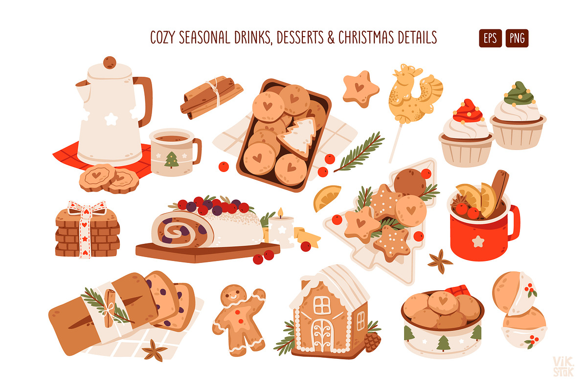 Christmas Baking Clipart, a Food Illustration by vik.stock (Photo 2 of 5)