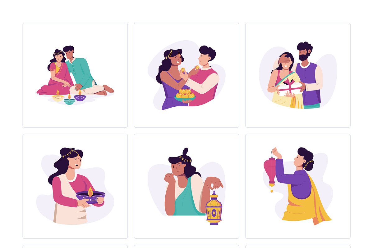 Diwali Illustration Art Set, a Seasonal Illustration by Prosymbols (Photo 5 of 8)