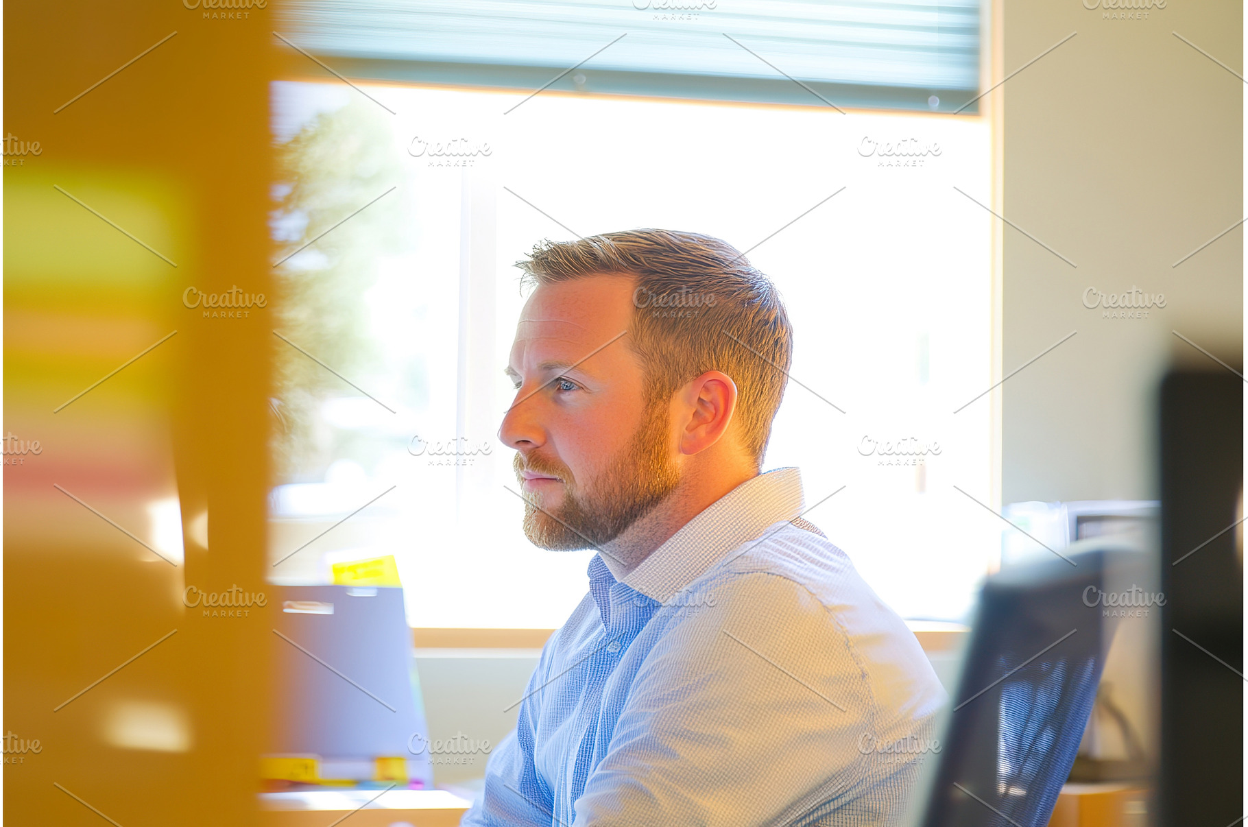 Caucasian male adult working at, a Business Photo by Lermont51