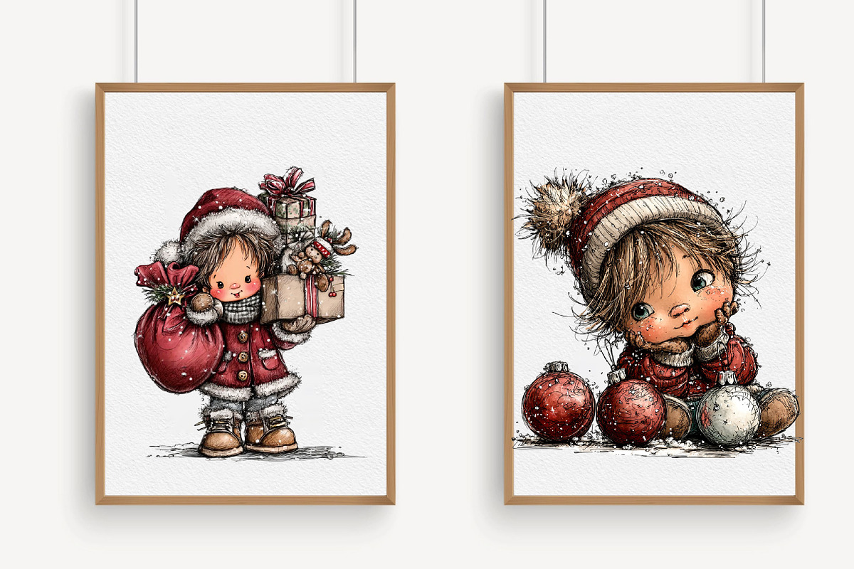 Cute Little Christmas Boy Clipart, an Illustration by Libby Wishes (Photo 2 of 7)