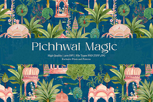 Pichhwai Magic Prints & Patterns, a Pattern Graphic by GND ART STUDIO
