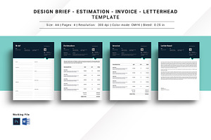 Brief-Estimation-Invoice-Letterhead, a Stationery Template by crazyOWL