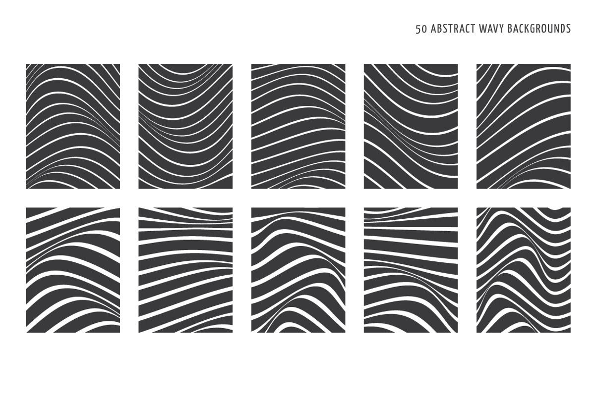 50 Abstract Wavy Vector Backgrounds, a Decorative Illustration by DESIGN BY nube (Photo 4 of 7)